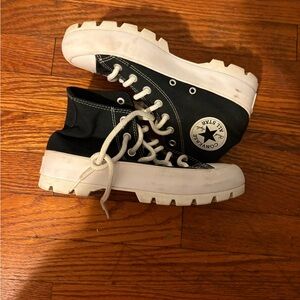 Converse Black and White High-Top Platform Sneakers